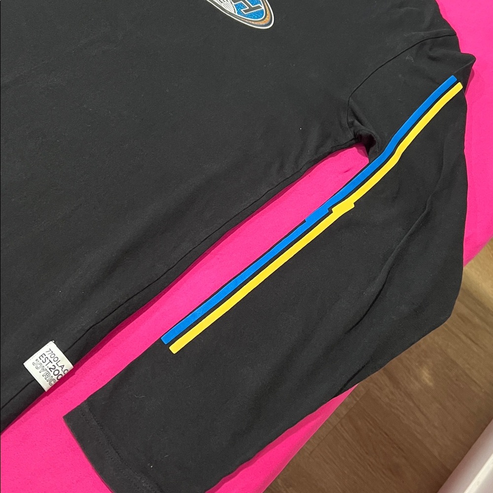 Joyrich Black Long Sleeve Tee with Blue and Yellow Accents - Picture 3 of 11